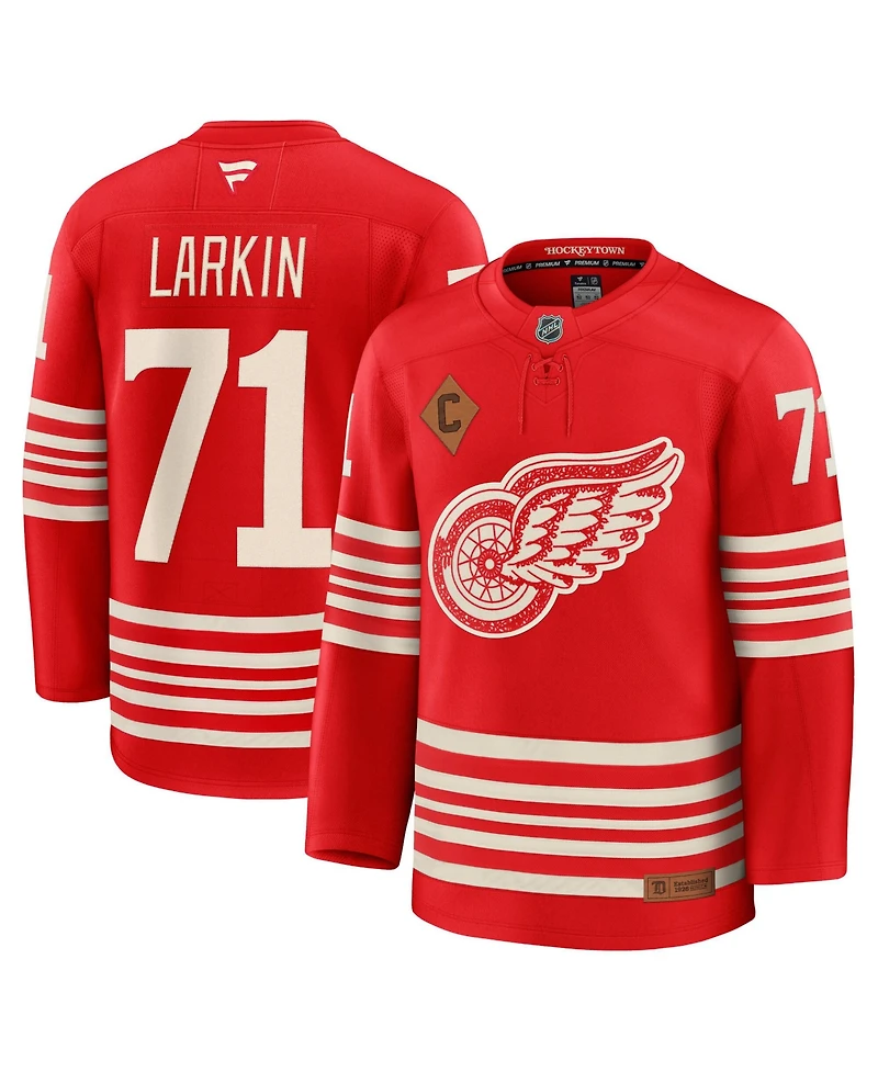 Fanatics Men's Dylan Larkin Red Detroit Wings Centennial Premium Jersey