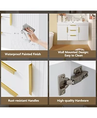 Lovmor 36inch Wall Mounted Bathroom Vanity Floating Bathroom Storage Cabinet with 2 Drawers Solid Wood Bathroom Cabinet Same as N710S236003K