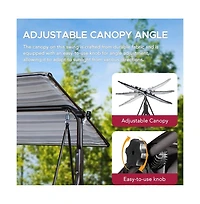 Sunjoy 2-Seat Patio Metal Proch Swing With Adjustable Canopy