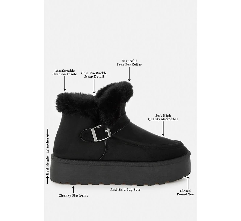 London Rag Linka Pin Buckle Detail Snow Boots Women