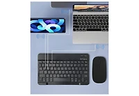 Ultra-Thin Portable Keyboard and Mouse Set - Bluetooth Keyboard and Wireless Matte Mouse with Laptop and Tablet, Three Systems Compatible