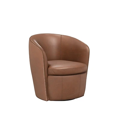 Parker Living Vintage Whiskey 100% Italian Leather Swivel Club Chair Two Pack