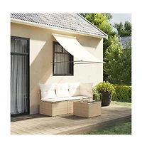 vidaXL Retractable Awning Cream Polyester fabric with Pa coating, Steel
