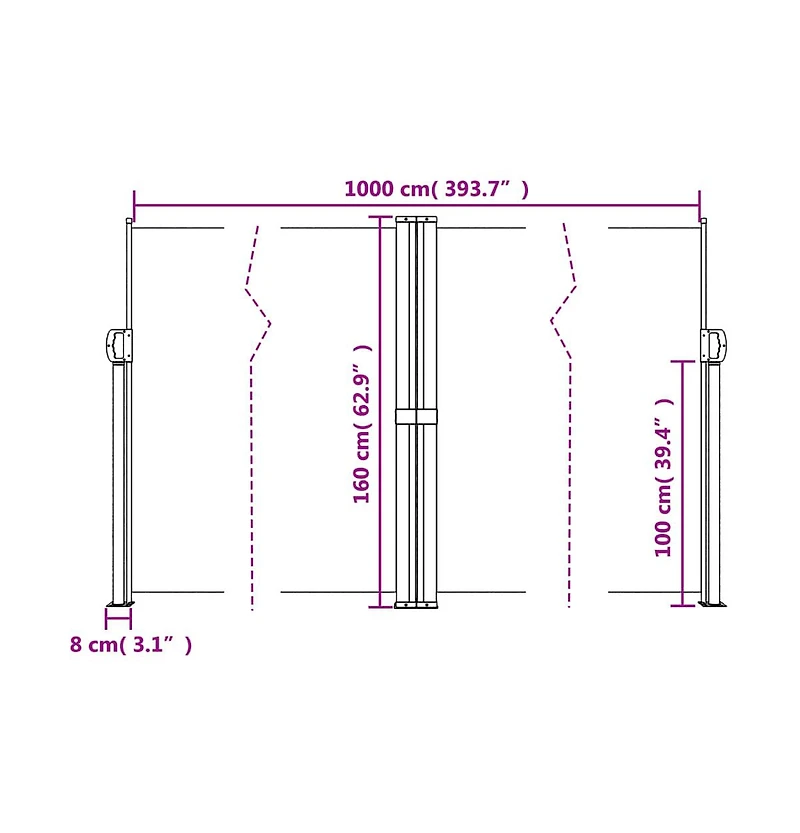vidaXL Retractable Side Awning Anthracite