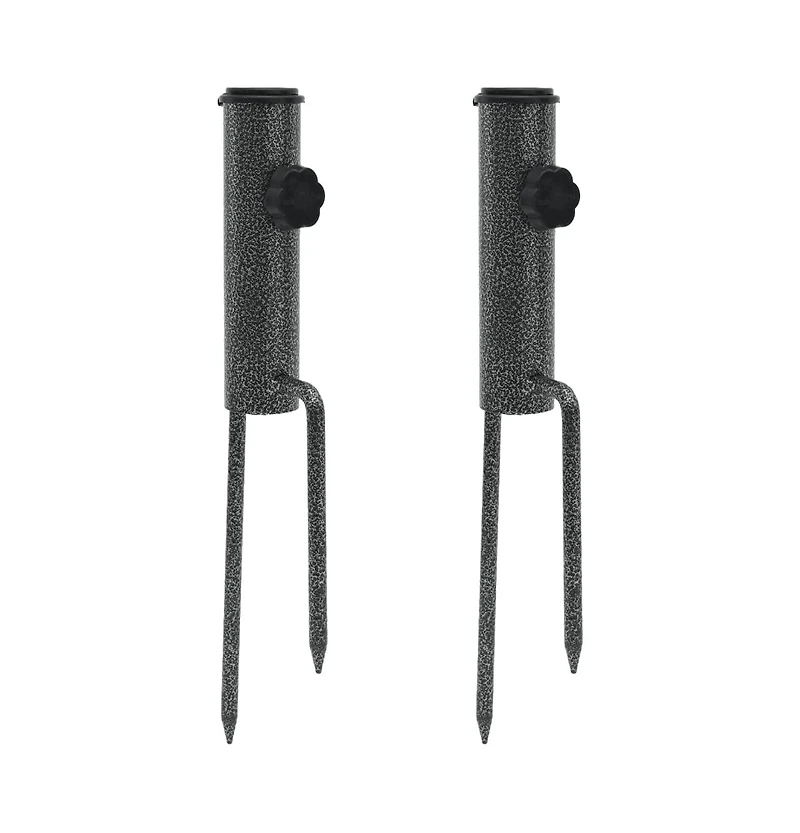 vidaXL Parasol Stands with Spikes 2 pcs 3.5"x13.8" Galvanized Steel