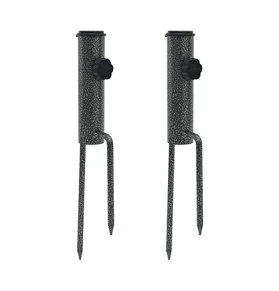 vidaXL Parasol Stands with Spikes 2 pcs 3.5"x13.8" Galvanized Steel
