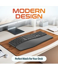 Delton KB250 Ergonomic Wireless Keyboard with Wrist Rest Pad (DKBE250-wb)