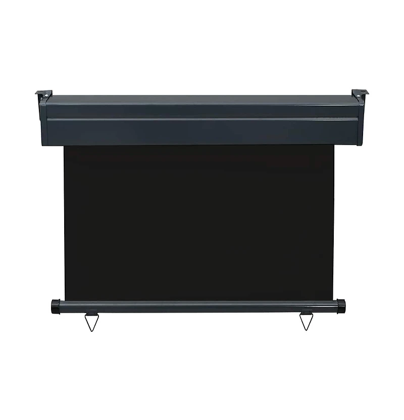 vidaXL Balcony Side Awning Black Steel, Aluminum, Polyester 41.3 x 98.4 in
