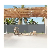 vidaXL Side Awning Anthracite Polyester with Pu coating, Steel, Aluminum