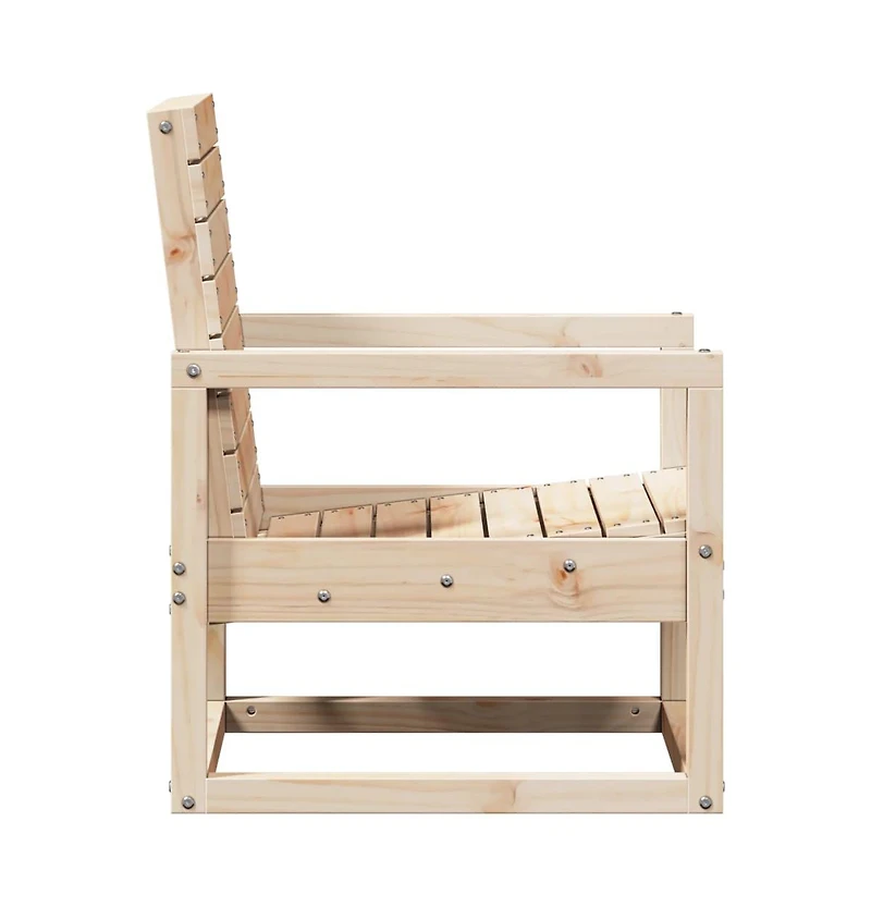 Garden Chair Natural Pine Solid Pine Wood Medium Durable