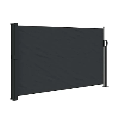 vidaXL Retractable Side Awning Black