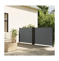 vidaXL Retractable Side Awning Anthracite Polyester with Pu coating