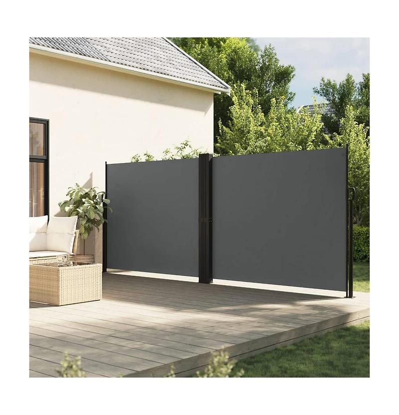 Retractable Side Awning Anthracite 100% polyester with Pu coating