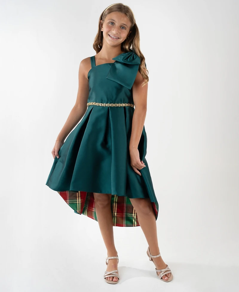 Rare Editions Girls 7-16 Mikado One-Shoulder Hi-Low Dress