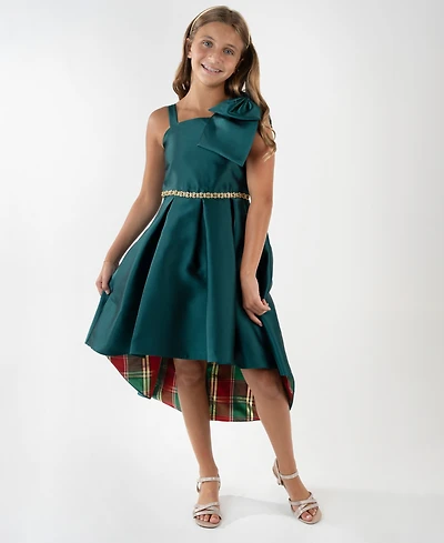 Rare Editions Girls 7-16 Mikado One-Shoulder Hi-Low Dress
