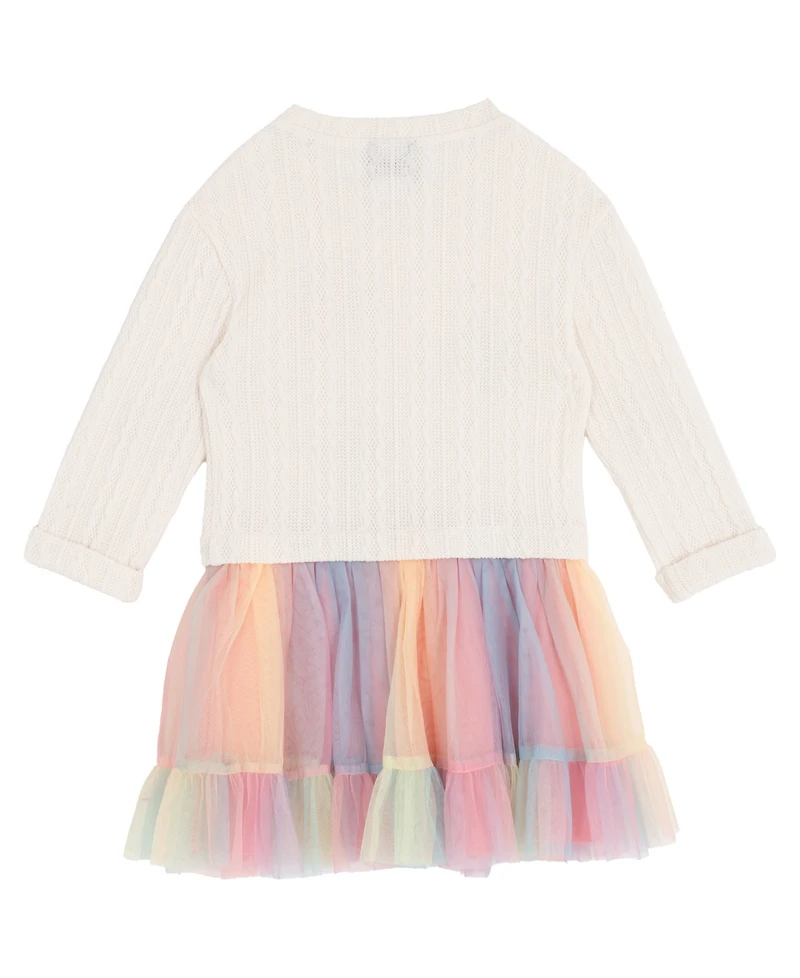 Rare Editions Girls 2T-6X Cable Knit Sweater Tutu Dress