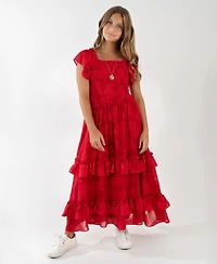 Rare Editions Girls 7-16 Ruffle Detail Tiered Maxi Dress