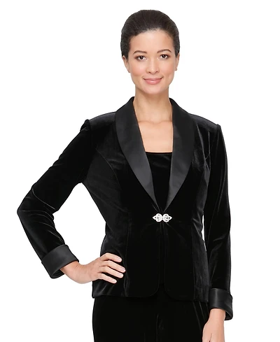 Alex Evenings Petite Satin-Trimmed Velvet Jacket & Top Twinset