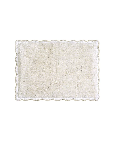 Laura Ashley Heathered Crochet Border Cotton Bath Rug, 17" x 24"