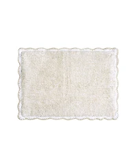 Laura Ashley Heathered Crochet Border Cotton Bath Rug, 17" x 24"