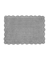 Laura Ashley Heathered Crochet Border Cotton Bath Rug, 17" x 24"