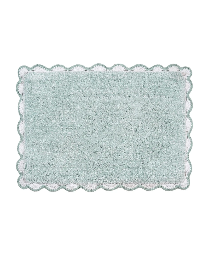 Laura Ashley Heathered Crochet Border Cotton Bath Rug