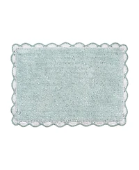 Laura Ashley Heathered Crochet Border Cotton Bath Rug