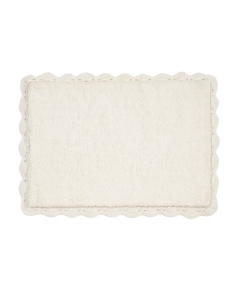 Laura Ashley Heathered Crochet Border Cotton Bath Rug