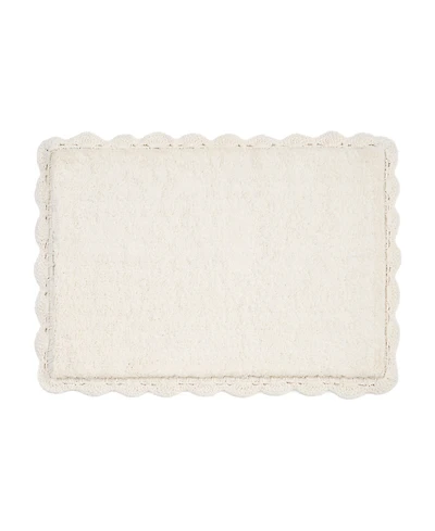 Laura Ashley Heathered Crochet Border Cotton Bath Rug