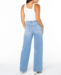 Celebrity Pink Juniors' High-Rise Wide-Leg Patch-Pocket Jeans