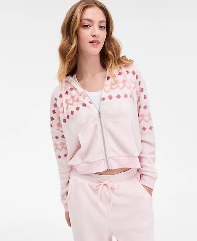 Sincerely Jules Juniors' Cozy Cropped Full-Zip Hoodie