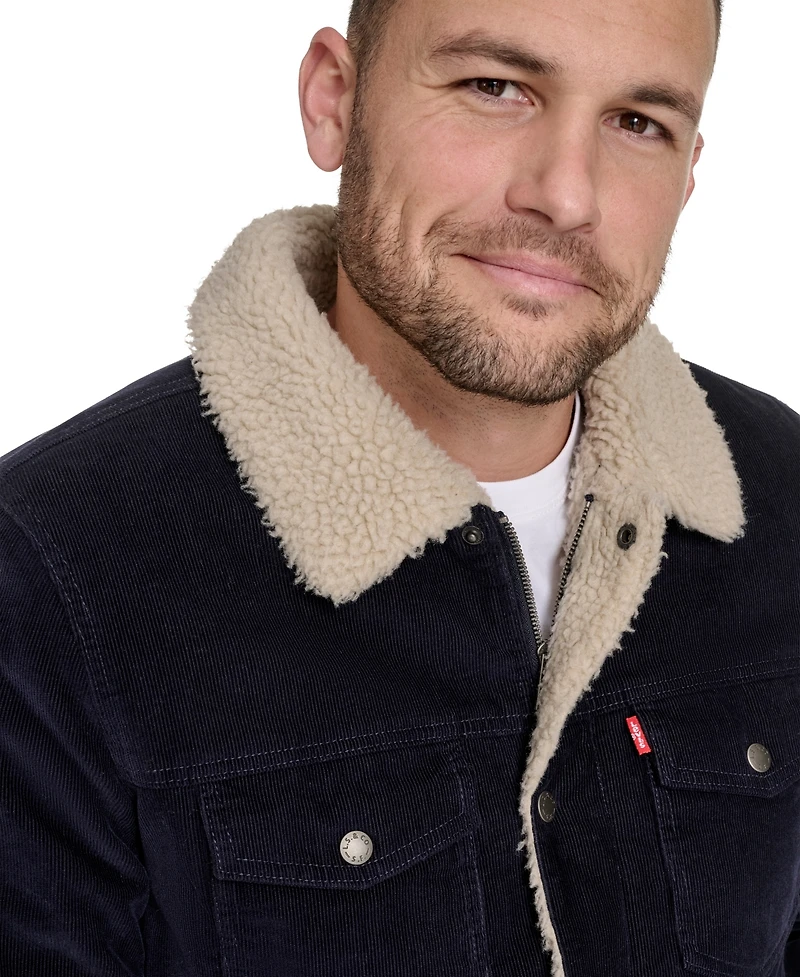 Levi's Men's Corduroy Trucker with Sherpa Collar Jacket