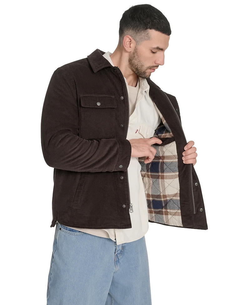 Levi's Men's Corduroy Plaid Lining Shirt Jacket
