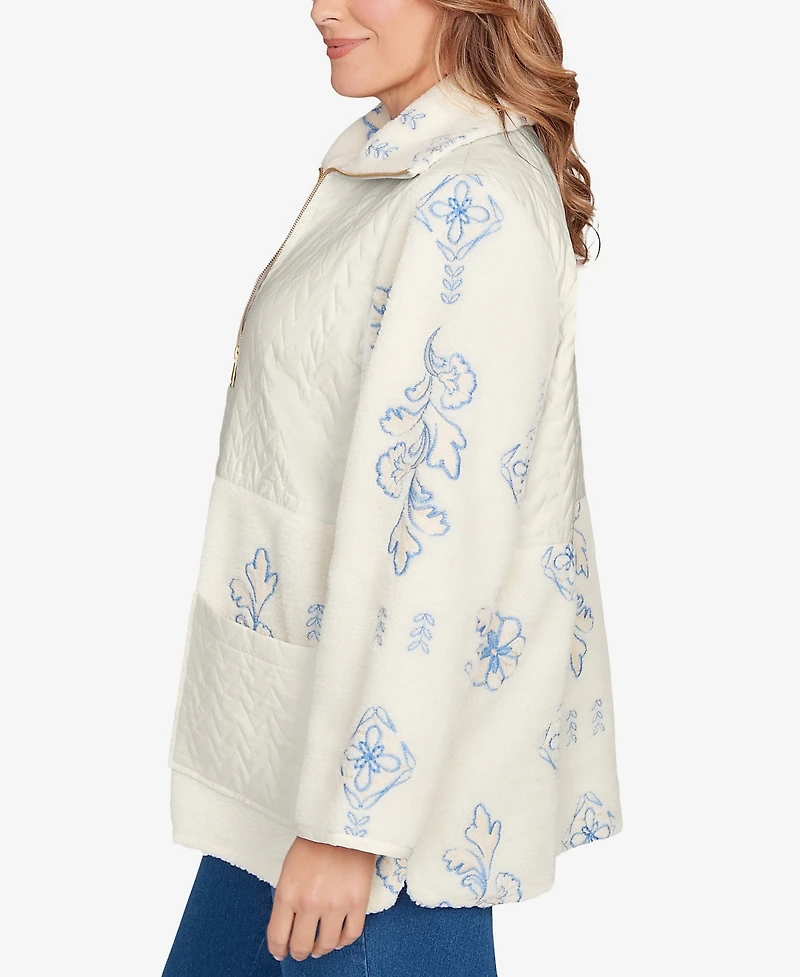 Ruby Rd. Plus Embroidered Quilted Shearling Jacket