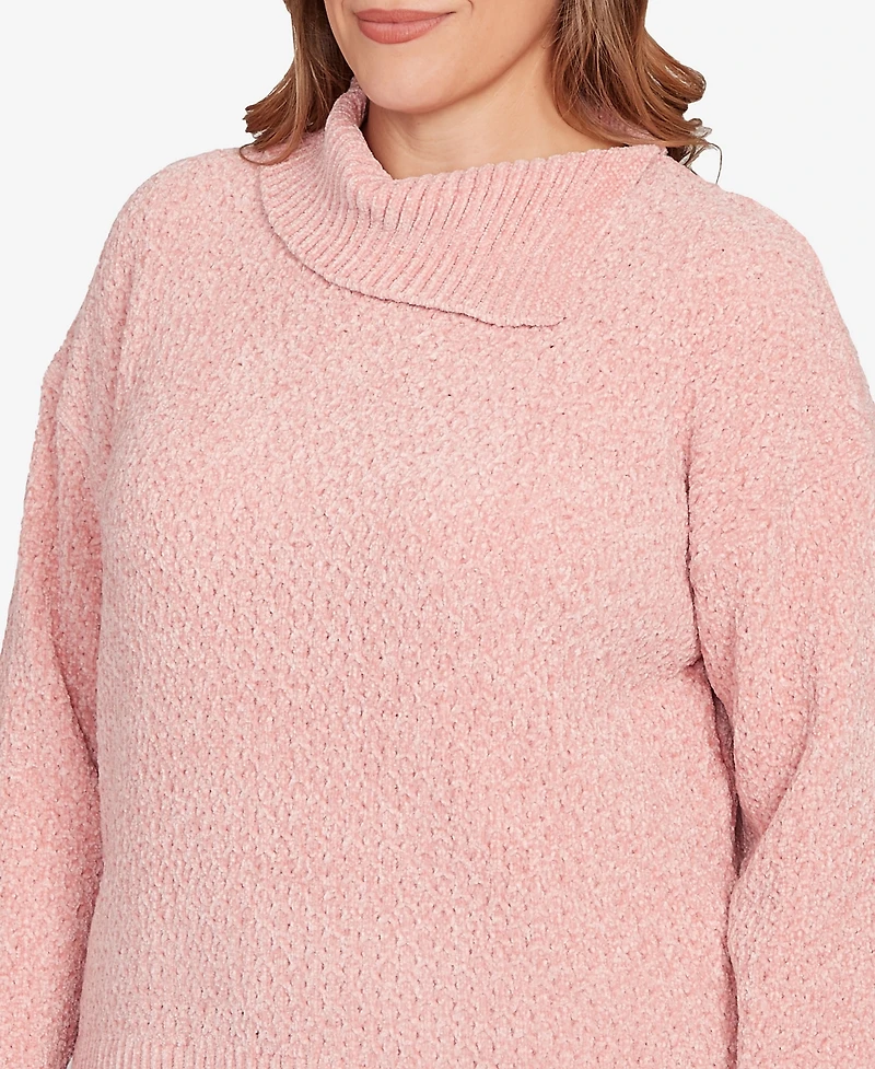 Ruby Rd. Plus Size Split Cowl Chenille Pullover Sweater