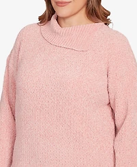 Ruby Rd. Plus Size Split Cowl Chenille Pullover Sweater