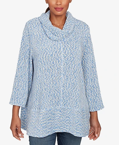 Ruby Rd. Plus Cowl Neck Spacedye Chenille Knit Top