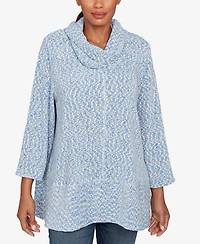 Ruby Rd. Plus Cowl Neck Spacedye Chenille Knit Top