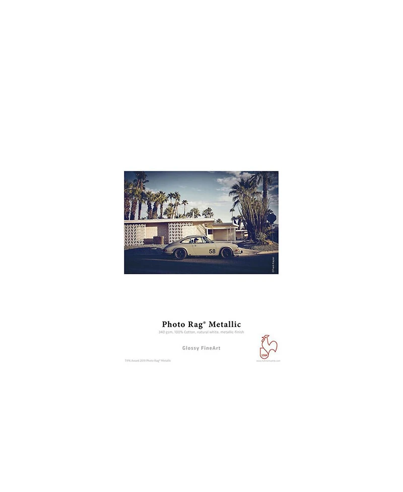 Hahnemuhle Photo Rag Metallic Inkjet Photo Cards, Natural White, High-Gloss Metallic Finish, 340gsm, 4x5.9", 30 Sheets