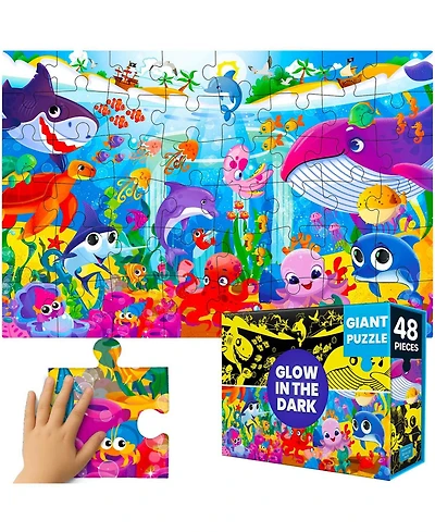 Quokka 2x3 Ft Glow the Dark Floor Puzzle for Kids Ages 4-8