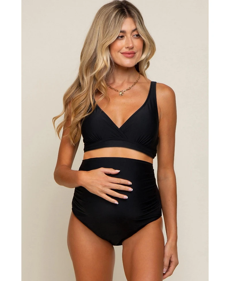 Pinkblush Maternity Black High Waist Bikini Set