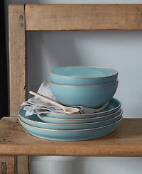Denby Azure Coupe Dinner Plates, Set of 4