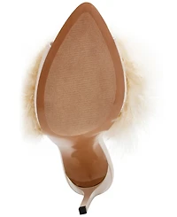 Steve Madden Women's Ashbey Feather Stiletto Dress Mules