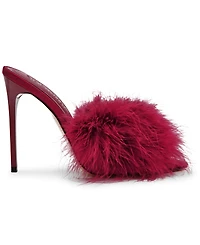 Steve Madden Women's Ashbey Feather Stiletto Dress Mules