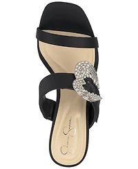 Jessica Simpson Women's Orrieta Heart Buckle Slip On Dress Sandals
