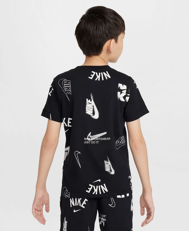 Nike Big Kids Sportswear Printed Cotton T-Shirt