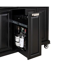 Farmhouse Kitchen Island Cart with Solid Wood Top, Ample Storage, Towel Rack & Locking Wheels, Rolling Buffet Table-Maison Boucle