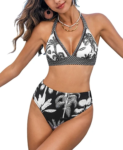 Cupshe Women's Island Shadows Dd+ Bikini Set