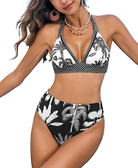 Cupshe Women's Island Shadows Dd+ Bikini Set