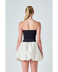Endless Rose Women's Strapless Voluminous MIni Dress